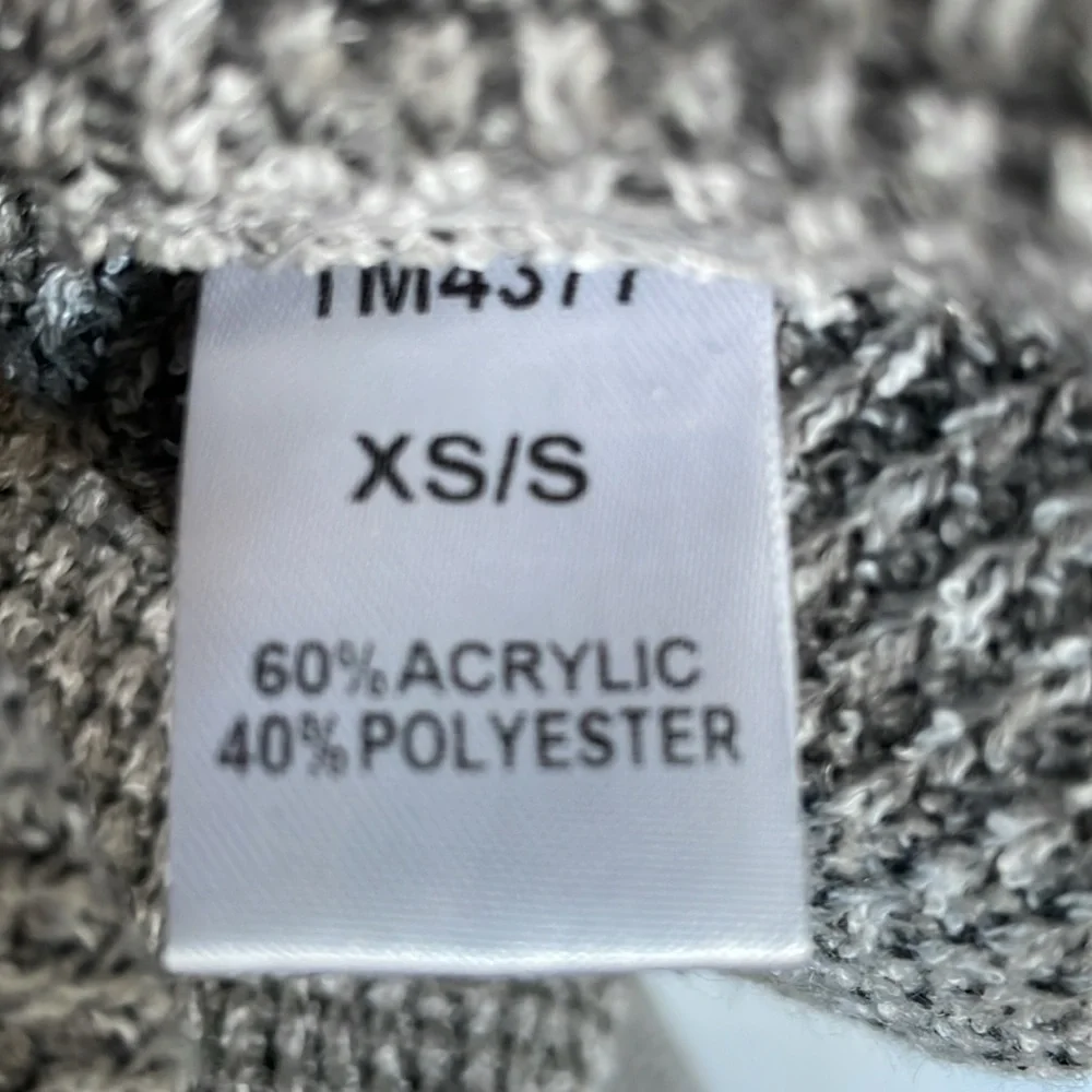 THML Gray/Brown‎ Turtleneck Open Side Poncho With Faux Leather Ties XS/S
